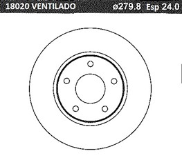DISCO FRENO (280mm) DEL NISSAN SENTRA B17 13 BREME
