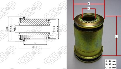 BUJE BASTIDOR INF TOYOTA HILUX (4WD/4/SIL) GSP