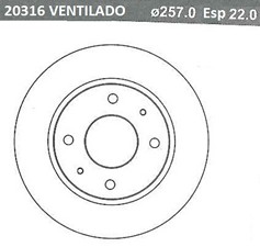 DISCO FRENO (257mm) DEL HYUNDAI SONATA