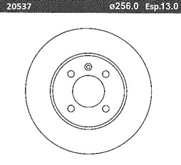 DISCO FRENO (256mm) DEL VW GOLF 93