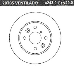 DISCO FRENO (243mm) DEL KIA SEPHIA 96