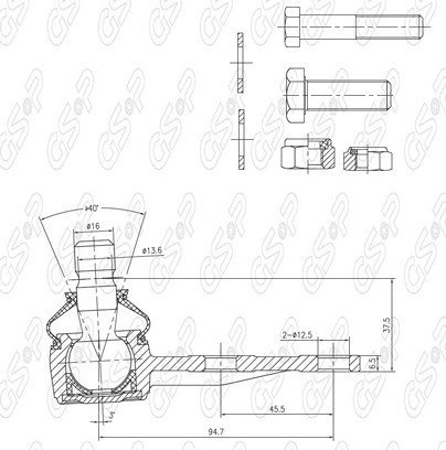 ROTULA INF RENAULT R9-11-CLIO 96 (12mm) AYD