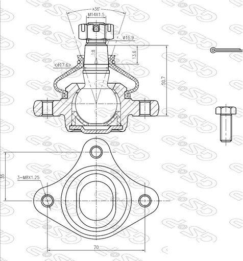 ROTULA SUP MITSUBISHI 00 (4WD) AYD