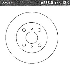 DISCO FRENO (238mm) DEL TOYOTA COROLLA 86