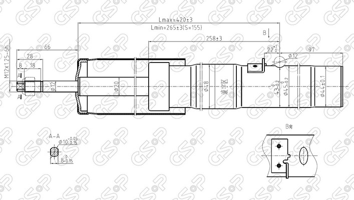AMORTIGUADOR TRA SUBARU J12 4WD-SWIFT 92 BREME