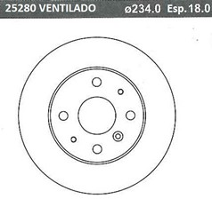 DISCO FRENO (234mm) DEL DAIHATSU G100-200
