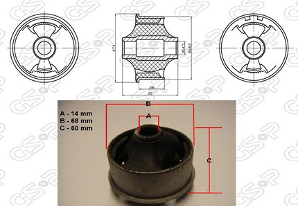 BUJE BASTIDOR INF TOYOTA COROLLA 03 (GDE) (B)---