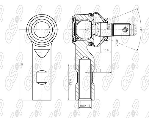 PUNTERO TOYOTA HILUX VIGO CONO 15mm AYD