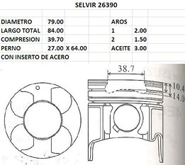 PISTONES 79mm GM 1.7 TDI 16V STD