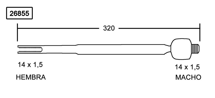 RACK END PEUGEOT 206 98 (D/HID/MEC) AYD
