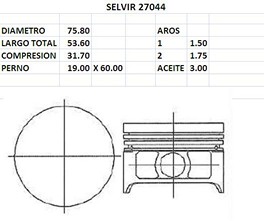 PISTONES 75.80mm RENAULT R19 1400 STD