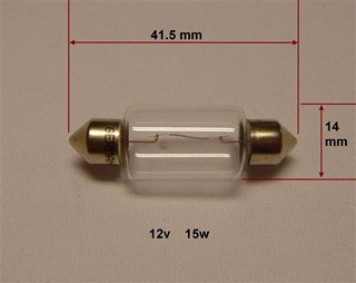 LAMPARA 12V 15W TUBULAR (15.50 X 44) (TRIFA)
