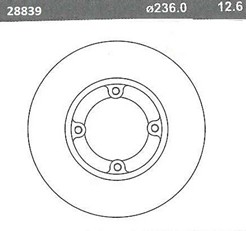 DISCO FRENO (236mm) DEL GM SPARK-MATIZ BREME