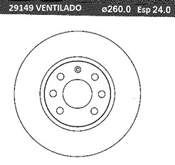 DISCO FRENO (260mm) DEL GM CORSA-MONTANA 03 ROD.14