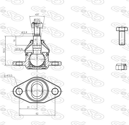 ROTULA SUP GM CHEVETTE 75 AYD
