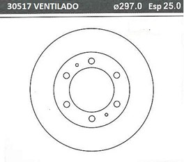 DISCO FRENO (297mm) DEL TOYOTA HILUX 2004-2007 4WD