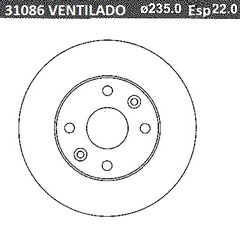 DISCO FRENO (235mm) DEL KIA RIO 01