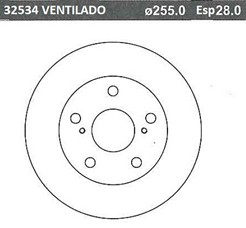 DISCO FRENO (255mm) DEL HILUX 2700 NAFTA 5 AGU