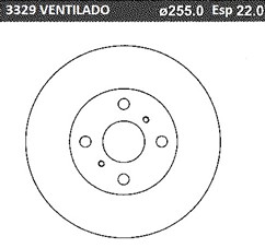 DISCO FRENO (255mm) DEL TOYOTA COROLLA 93 BREME