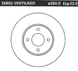 DISCO FRENO (260mm) DEL NISSAN MARCH 2011-2017