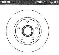 DISCO FRENO (260mm) TRA RENAULT FLUENCE 11