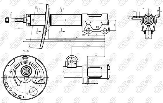 AMORTIGUADOR DEL IZQ TOYOTA RAV 4 07 GSP---