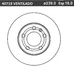 DISCO FRENO (239mm) DEL VW FOX 05