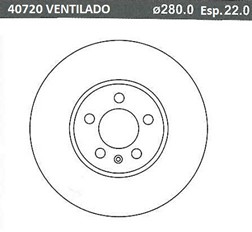 DISCO FRENO (280mm) DEL VW GOLF 98