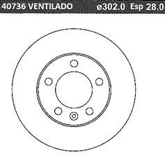 DISCO FRENO (302mm) DEL RENAULT MASTER III 2.3DCI