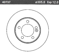 DISCO FRENO (305mm) TRA RENAULT MASTER III 2.3 DCI