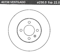 DISCO FRENO (256mm) DEL VW SAVEIRO VI-UP 13