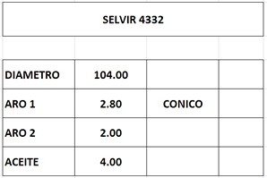 AROS 104.0mm HYUNDAI HD65-78 STD (4mm)