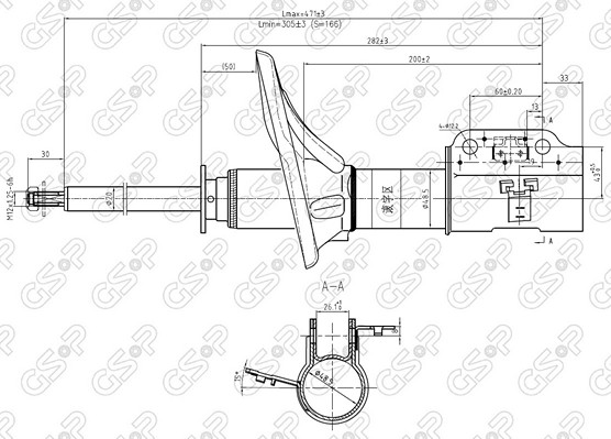 AMORTIGUADOR DEL DER MAZDA 323 92 GSP