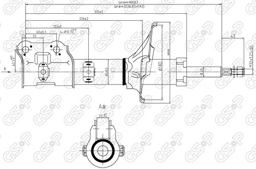 AMORTIGUADOR DEL DER HYUNDAI ACCENT 94 GAS BREME