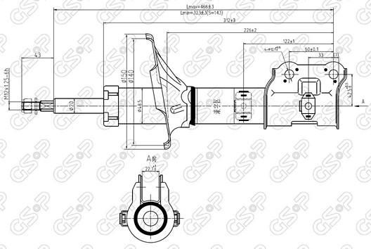 AMORTIGUADOR DEL IZQ HYUNDAI ACCENT 94 GAS BREME