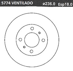 DISCO FRENO (236mm) DEL MITSUBISHI LANCER 93 BREME
