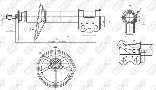AMORTIGUADOR DEL IZQ TOYOTA TERCEL 92-95 BREME