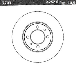 DISCO FRENO (252mm) DEL LADA 2104-2105