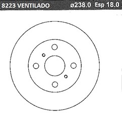 DISCO FRENO (238mm) DEL TOYOTA COROLLA 88 BREME