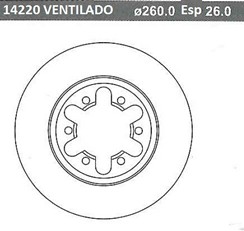 DISCO FRENO (260mm) DEL NISSAN D21 (MEX) INT 81mm