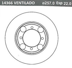 DISCO FRENO (257mm) DEL HYUNDAI ELANTRA 94