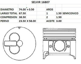PISTONES 74mm TOYOTA TERCEL 1.5 D 1N 0.50 TIK