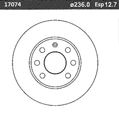 DISCO FRENO (236mm) DEL DAEWOO-GM