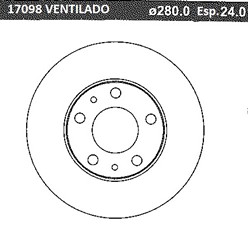 DISCO FRENO (280mm) DEL FIAT DUCATO-PEUGEOT 95