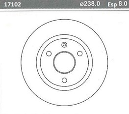 DISCO FRENO (238mm) DEL CITROEN-PEUGEOT