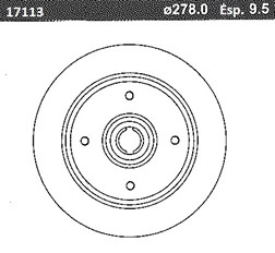 DISCO FRENO (278mm) DEL VW 1600 (C/MAZA) (B)