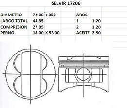 PISTONES CHERY QQ (4 Cil) 0.50 (72mm) EUROSUN