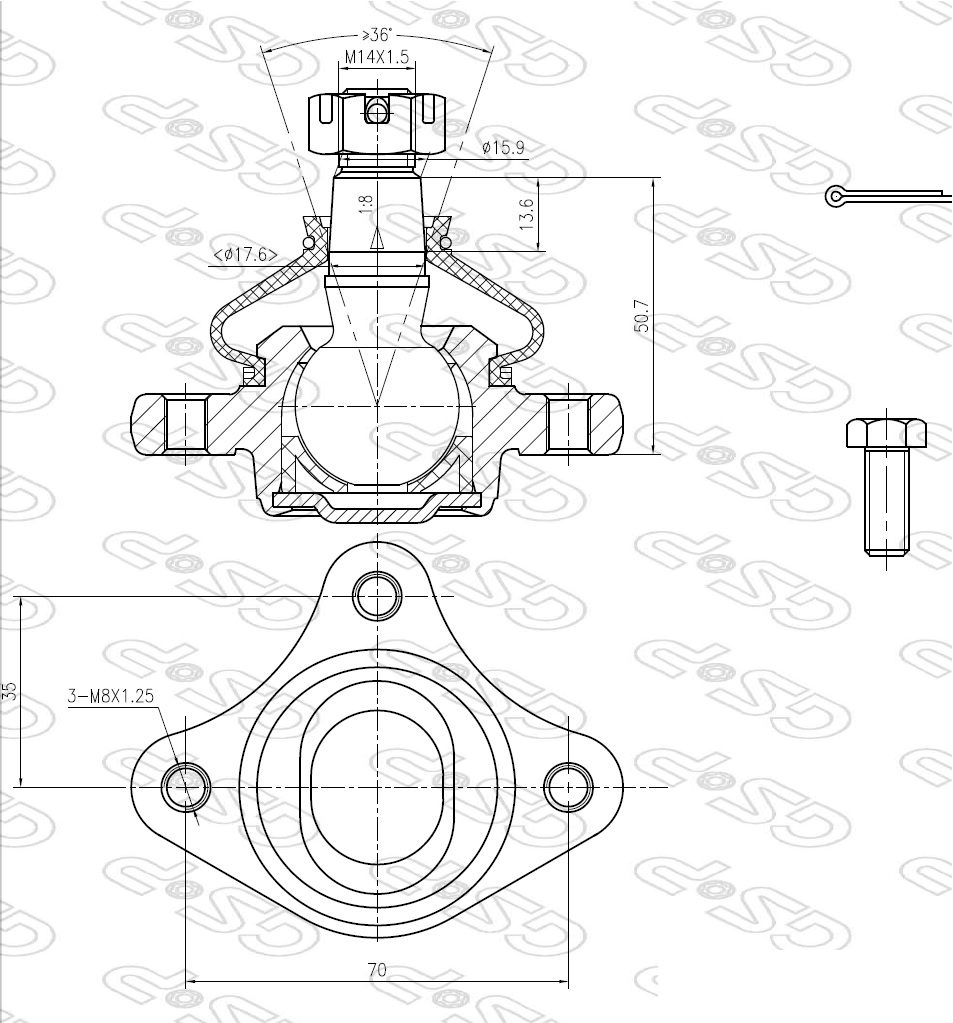 ROTULA SUP MITSUBISHI 00 (4WD) CTR