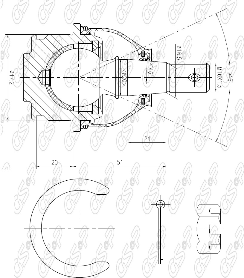 ROTULA INF TOYOTA HILUX VIGO 2004-2015 CTR