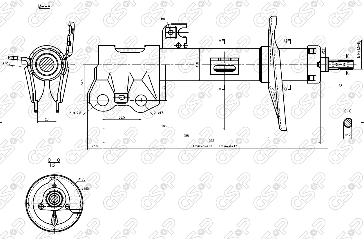 AMORTIGUADOR DEL DER TOYOTA COROLLA 08 BREME